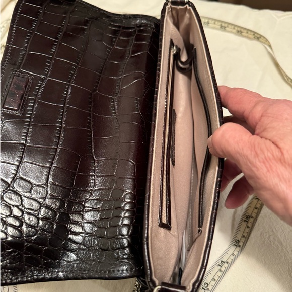 Ann Taylor Croc Embossed Clutch Handbag - Picture 5 of 14